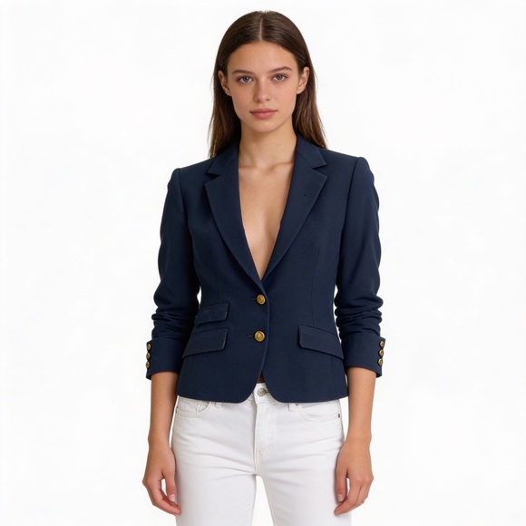 AQUASCUTUM OF LONDON Vintage Navy Blazer (See Measurements)
